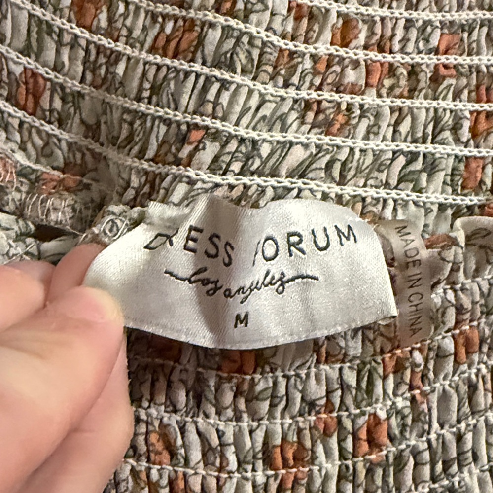 Dress Forum Long Sleeve Floral Dress - Orange and White - Picture 3 of 3